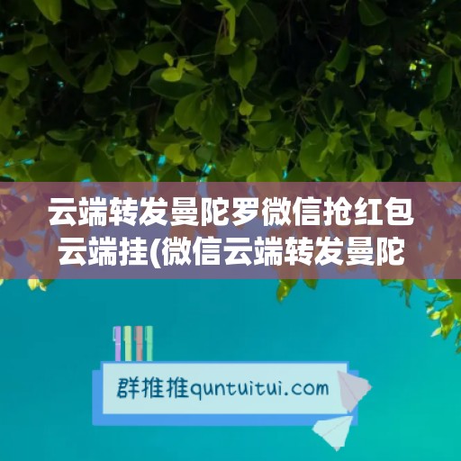 云端转发曼陀罗微信抢红包云端挂(微信云端转发曼陀罗怎么弄)