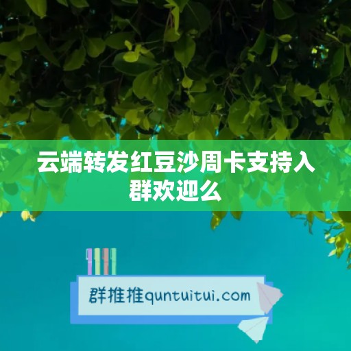 云端转发红豆沙周卡支持入群欢迎么