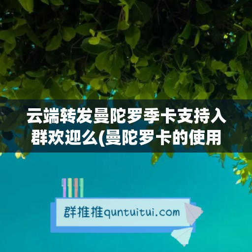 云端转发曼陀罗季卡支持入群欢迎么(曼陀罗卡的使用方法)