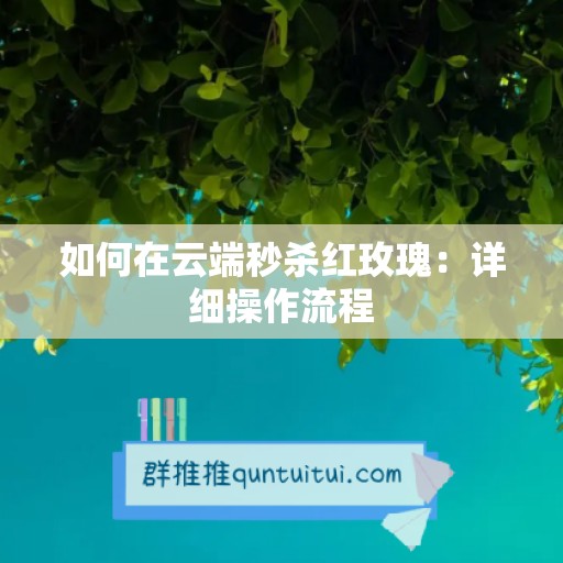 如何在云端秒杀红玫瑰：详细操作流程