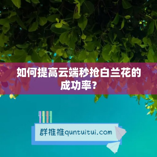 如何提高云端秒抢白兰花的成功率？