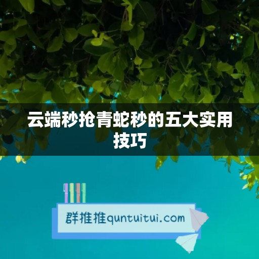 云端秒抢青蛇秒的五大实用技巧