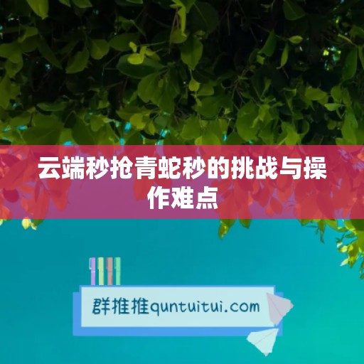 云端秒抢青蛇秒的挑战与操作难点