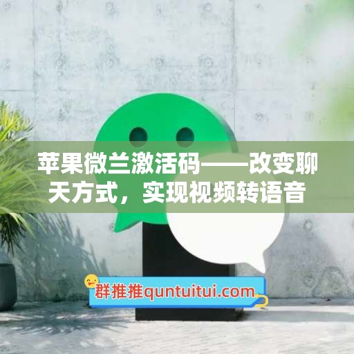 苹果微兰激活码——改变聊天方式，实现视频转语音