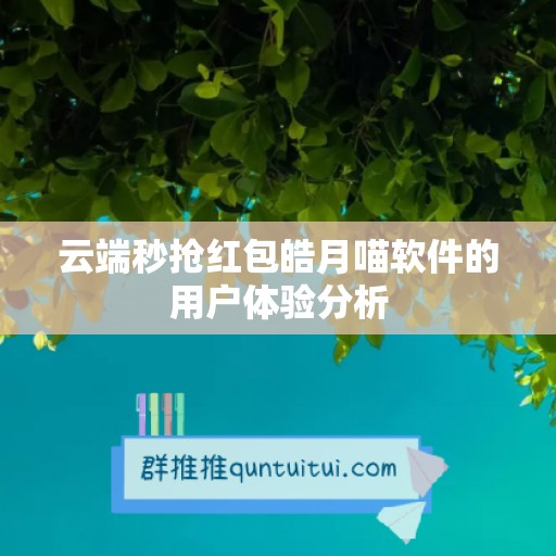 云端秒抢红包皓月喵软件的用户体验分析