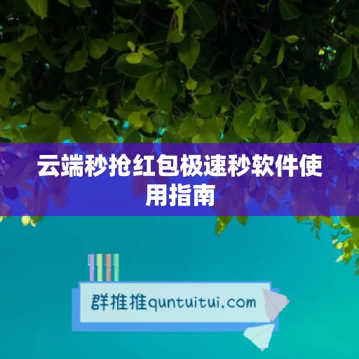 云端秒抢红包极速秒软件使用指南