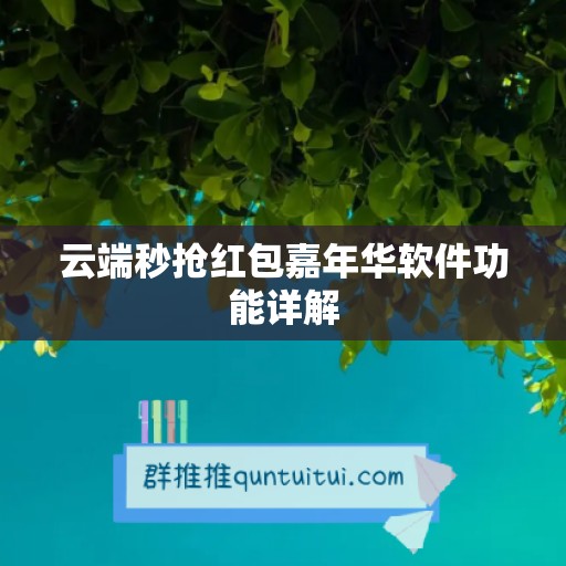 云端秒抢红包嘉年华软件功能详解