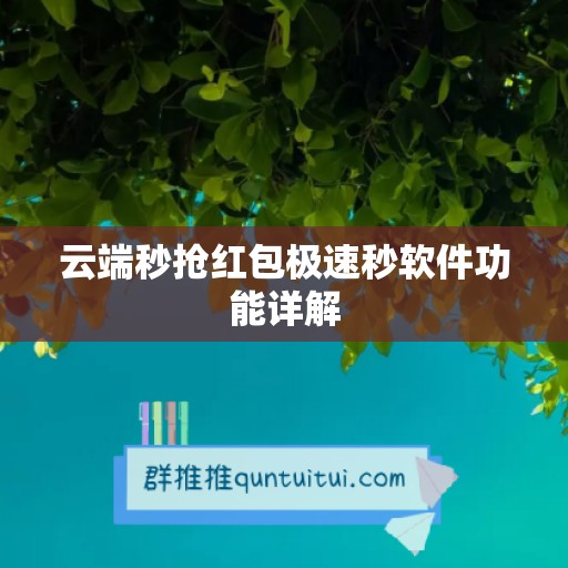 云端秒抢红包极速秒软件功能详解