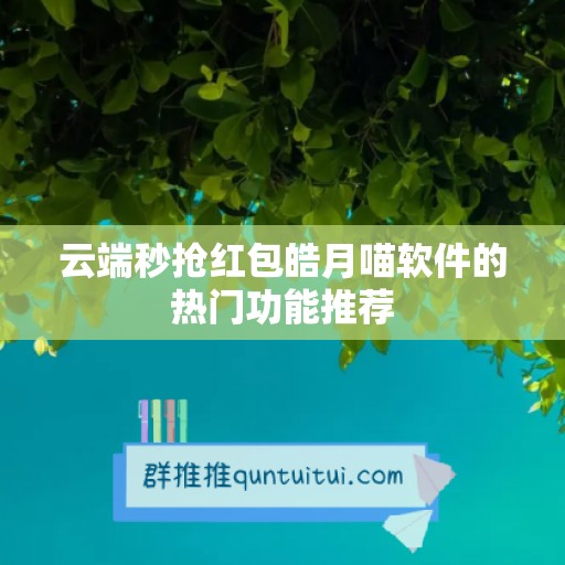 云端秒抢红包皓月喵软件的热门功能推荐