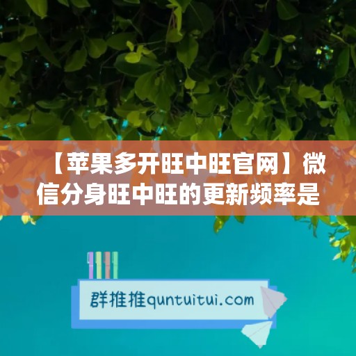 【苹果多开旺中旺官网】微信分身旺中旺的更新频率是怎样的？(旺中旺大礼包图片)