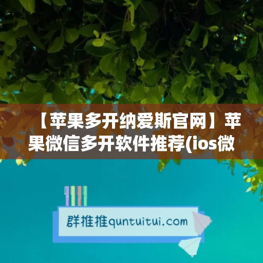 【苹果多开纳爱斯官网】苹果微信多开软件推荐(ios微信多开哪个软件比较好)