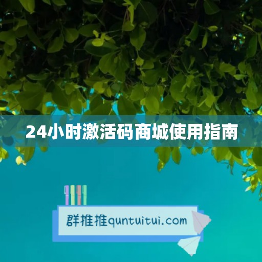 24小时激活码商城使用指南