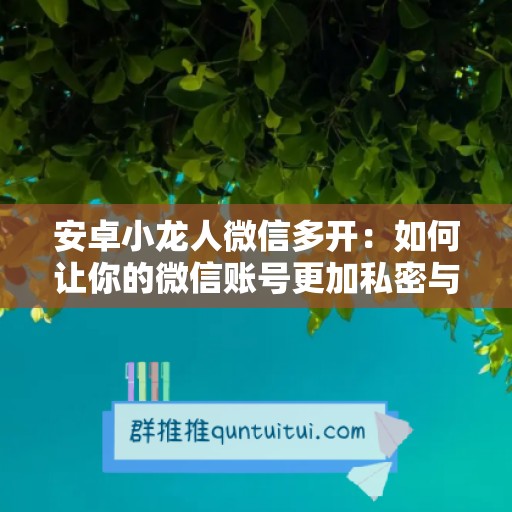 安卓小龙人微信多开：如何让你的微信账号更加私密与便捷