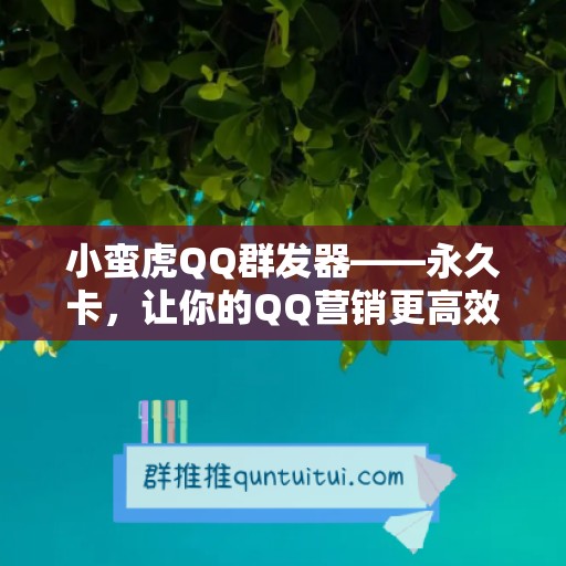 小蛮虎QQ群发器——永久卡，让你的QQ营销更高效