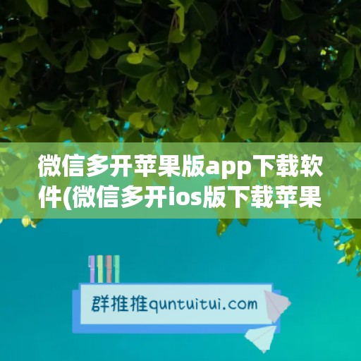 微信多开苹果版app下载软件(微信多开ios版下载苹果)