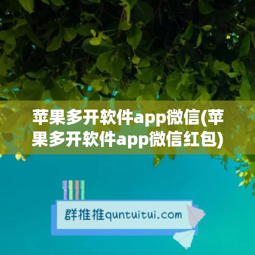 苹果多开软件app微信(苹果多开软件app微信红包)