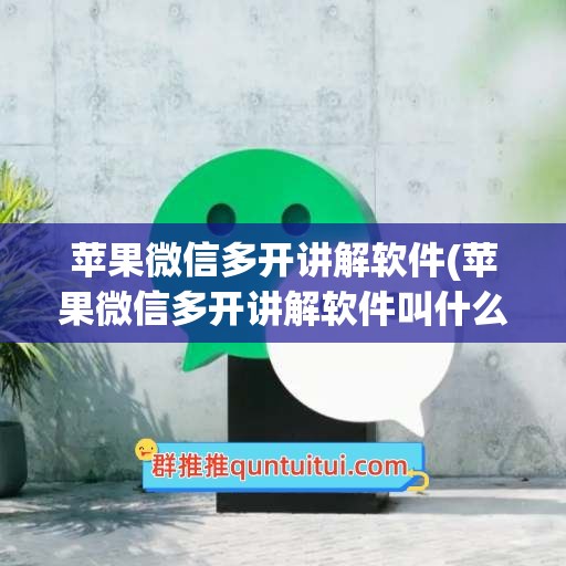 苹果微信多开讲解软件(苹果微信多开讲解软件叫什么)