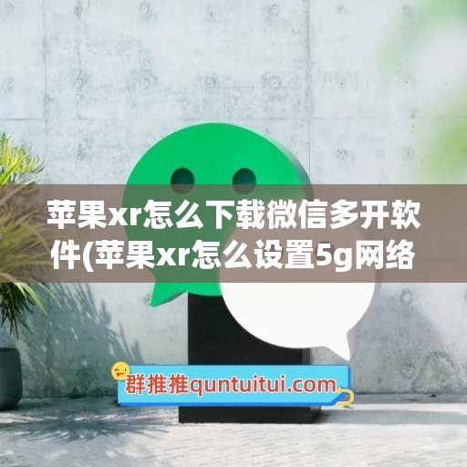 苹果xr怎么下载微信多开软件(苹果xr怎么设置5g网络)