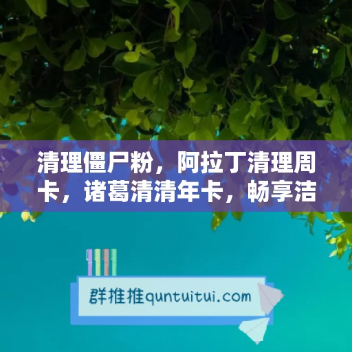 清理僵尸粉，阿拉丁清理周卡，诸葛清清年卡，畅享洁净的社交空间【激活码商城】