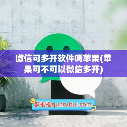 微信可多开软件吗苹果(苹果可不可以微信多开)