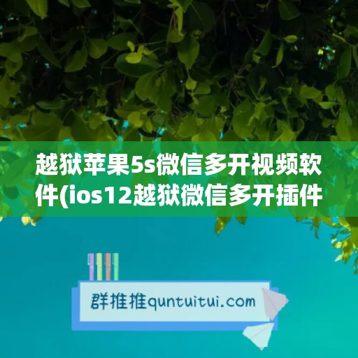 越狱苹果5s微信多开视频软件(ios12越狱微信多开插件)