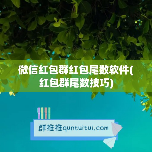 微信红包群红包尾数软件(红包群尾数技巧)