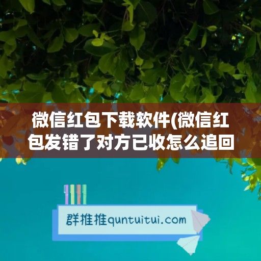 微信红包下载软件(微信红包发错了对方已收怎么追回)