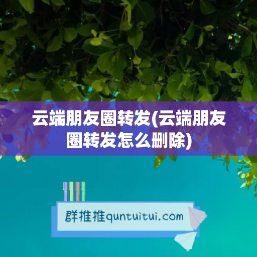 云端朋友圈转发(云端朋友圈转发怎么删除)