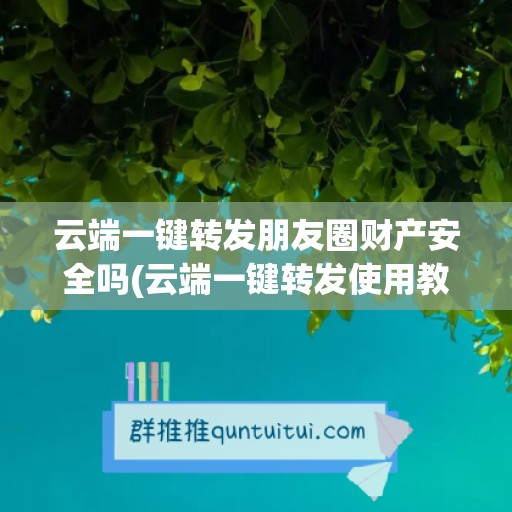 云端一键转发朋友圈财产安全吗(云端一键转发使用教程)