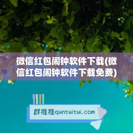 微信红包闹钟软件下载(微信红包闹钟软件下载免费)