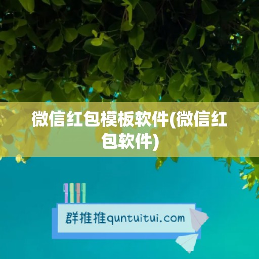 微信红包模板软件(微信红包软件)