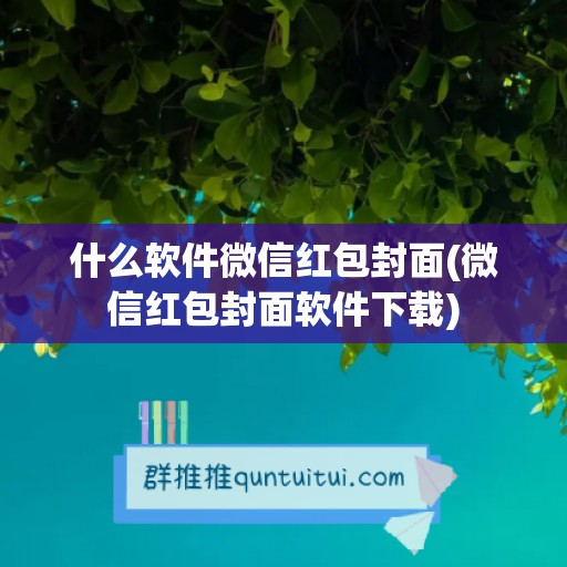 什么软件微信红包封面(微信红包封面软件下载)