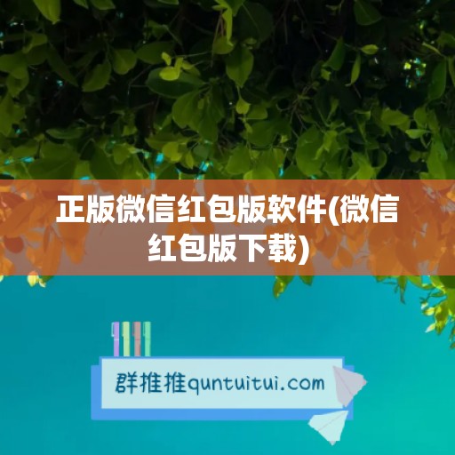 正版微信红包版软件(微信红包版下载)