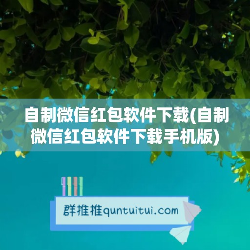 自制微信红包软件下载(自制微信红包软件下载手机版)