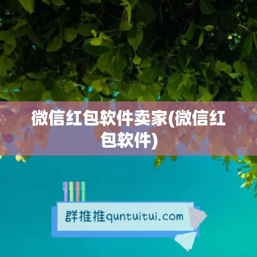 微信红包软件卖家(微信红包软件)