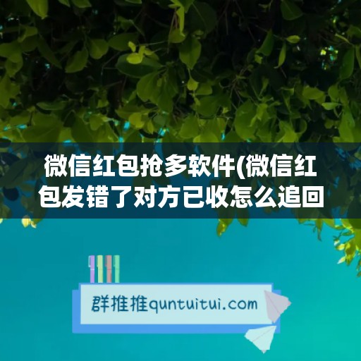 微信红包抢多软件(微信红包发错了对方已收怎么追回)