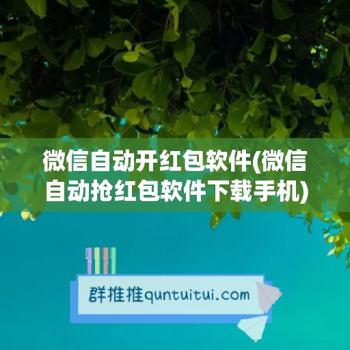 微信自动开红包软件(微信自动抢红包软件下载手机)