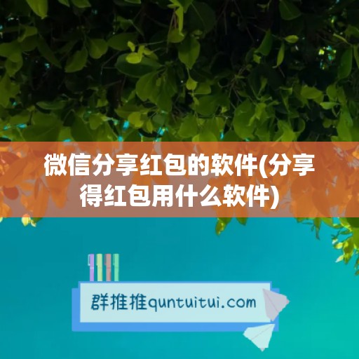 微信分享红包的软件(分享得红包用什么软件)