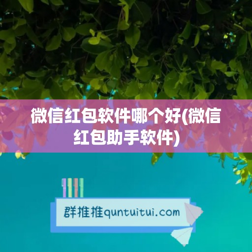 微信红包软件哪个好(微信红包助手软件)