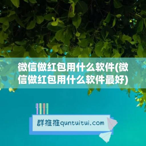 微信做红包用什么软件(微信做红包用什么软件最好)