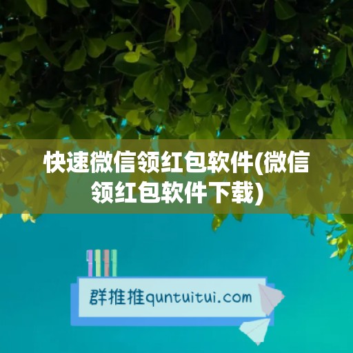 快速微信领红包软件(微信领红包软件下载)