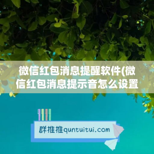 微信红包消息提醒软件(微信红包消息提示音怎么设置)