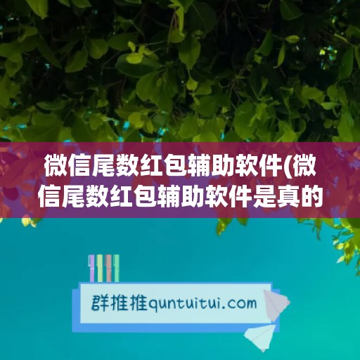 微信尾数红包辅助软件(微信尾数红包辅助软件是真的吗)