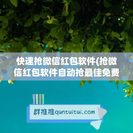 快速抢微信红包软件(抢微信红包软件自动抢最佳免费下载)