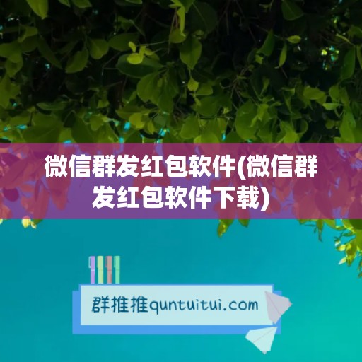 微信群发红包软件(微信群发红包软件下载)