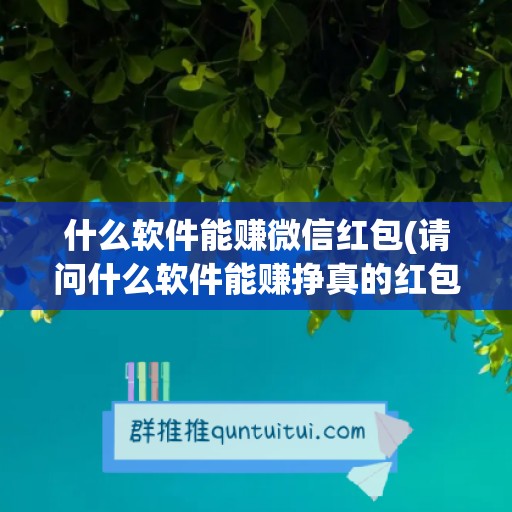 什么软件能赚微信红包(请问什么软件能赚挣真的红包)