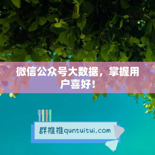 微信公众号大数据，掌握用户喜好！