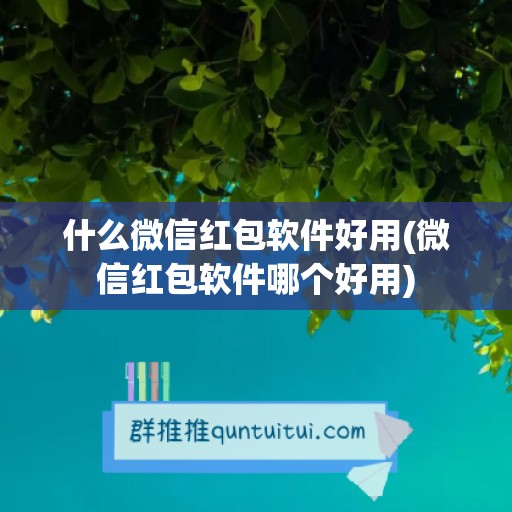 什么微信红包软件好用(微信红包软件哪个好用)