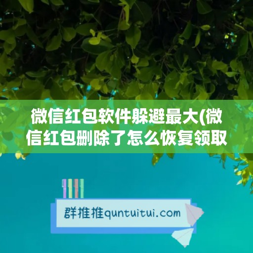 微信红包软件躲避最大(微信红包删除了怎么恢复领取)