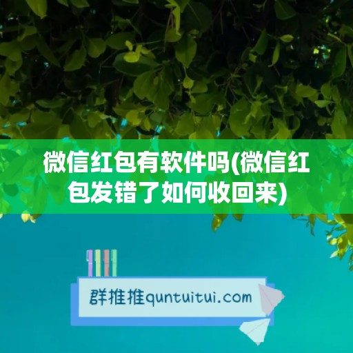 微信红包有软件吗(微信红包发错了如何收回来)